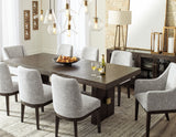 Burkhaus Dark Brown Dining Table and 8 Chairs from Ashley Furniture - Luna Furniture