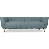 LaMattina Genuine Italian Blue Leather Channel Tufted Sofa from Ashcroft Furniture - Luna Furniture