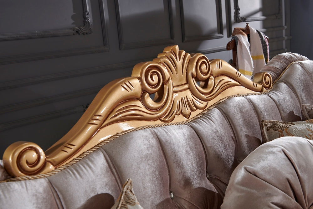 Sultan Traditional Sofa in Cream from Furnia - Luna Furniture