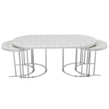 2 In 1 Coffee Table Silver Legs - White Top from Furnia - Luna Furniture