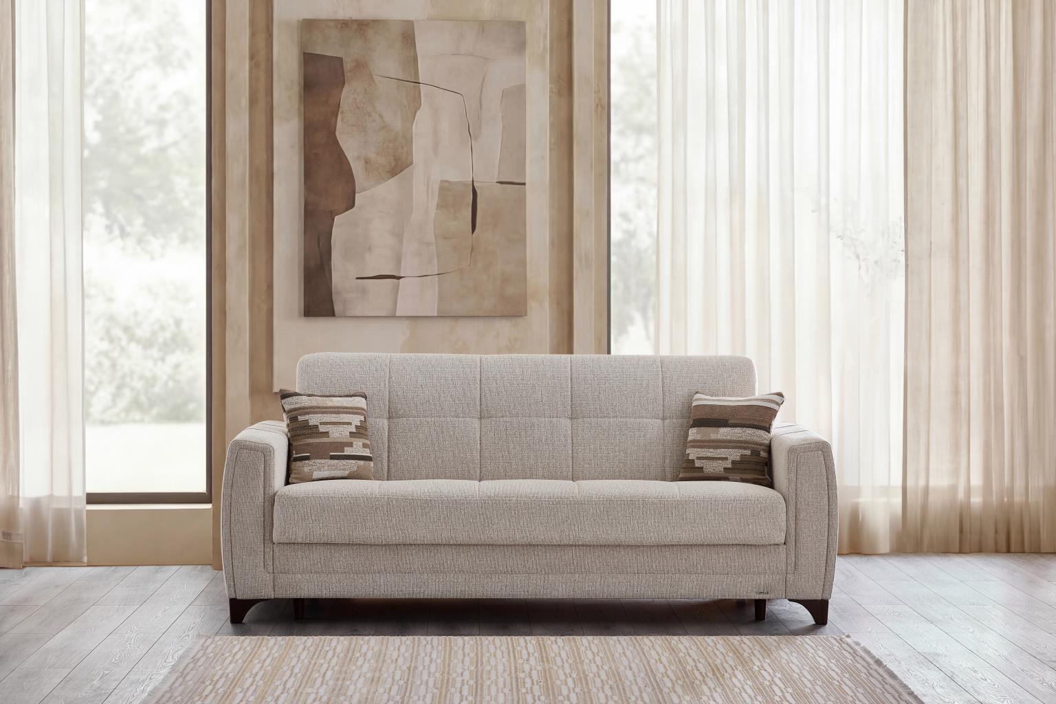 Dublin Niva Beige Sleeper Sofa from Bellona - Luna Furniture