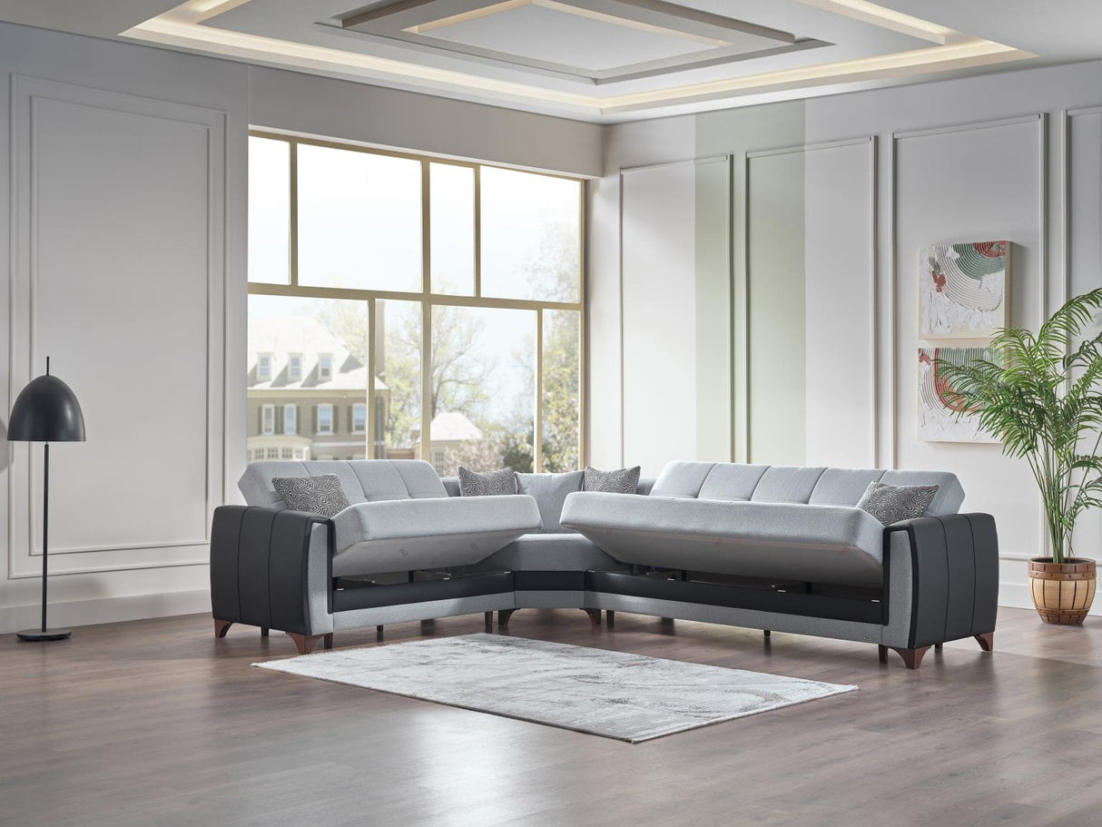 Dublin Boss Gray Sectional from Bellona - Luna Furniture