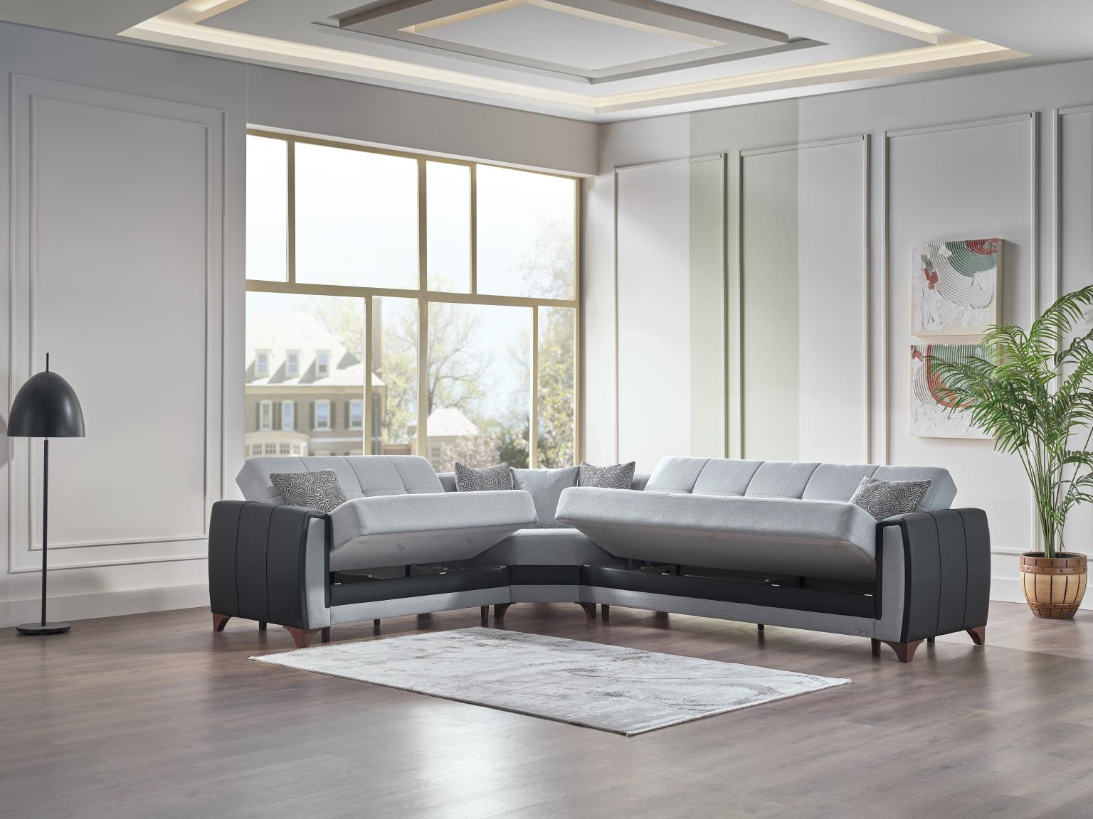 Dublin Boss Gray Sectional from Bellona - Luna Furniture