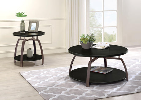 Dacre Dark Charcoal 2-Piece Round Coffee and End Table Set from Coaster - Luna Furniture