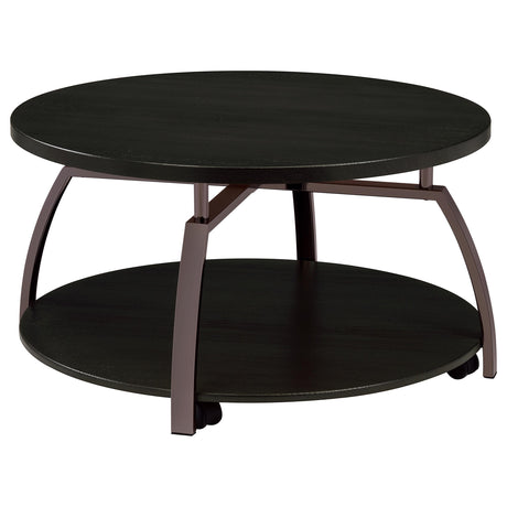Dacre Dark Charcoal 2-Piece Round Coffee and End Table Set from Coaster - Luna Furniture