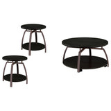 Dacre Dark Charcoal 3-Piece Round Coffee and End Table Set from Coaster - Luna Furniture