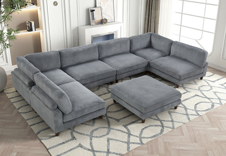 Dagenham Gray Sectional [ A ] from Furniture of America - Luna Furniture