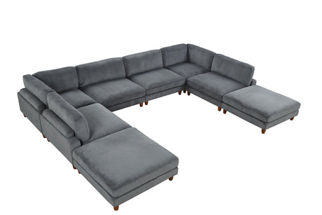 Dagenham Gray Sectional [ B ] from Furniture of America - Luna Furniture