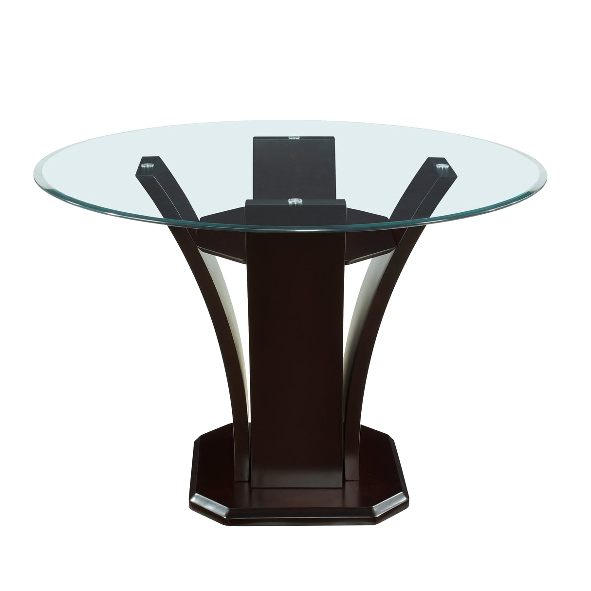 Daisy Espresso/Dark Brown 5-Piece 54" Glass-Top Round Counter Height Set from Homelegance - Luna Furniture
