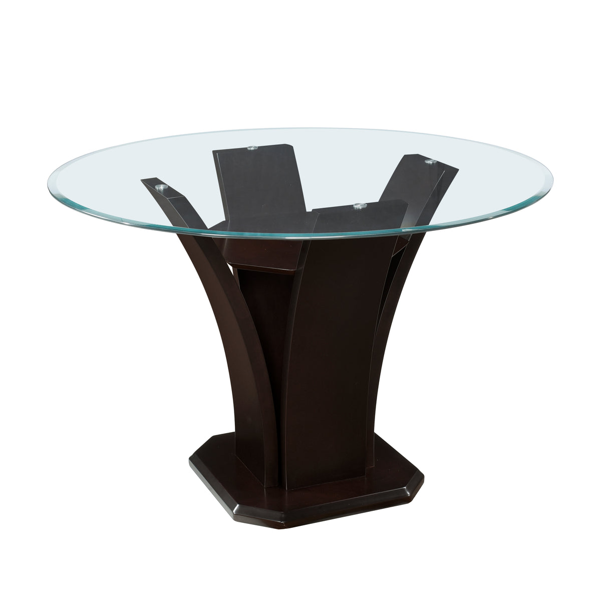 Daisy Espresso/Dark Brown 5-Piece 54" Glass-Top Round Counter Height Set from Homelegance - Luna Furniture