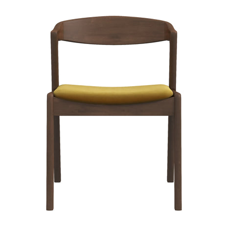 Dakota Dark Yellow Velvet Dining Chair from Midinmod - Luna Furniture