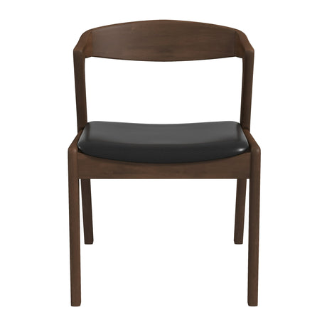Dakota Black Leather Solid Wood Dining Chair from Ashcroft Furniture - Luna Furniture