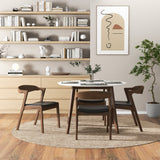 Dakota Black Leather Solid Wood Dining Chair from Ashcroft Furniture - Luna Furniture