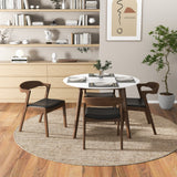 Dakota Black Leather Solid Wood Dining Chair from Ashcroft Furniture - Luna Furniture
