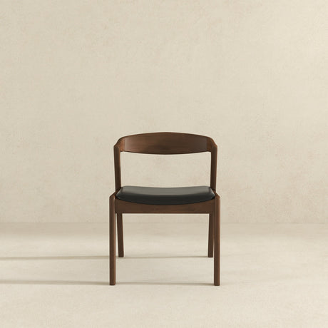 Dakota Black Leather Solid Wood Dining Chair from Ashcroft Furniture - Luna Furniture