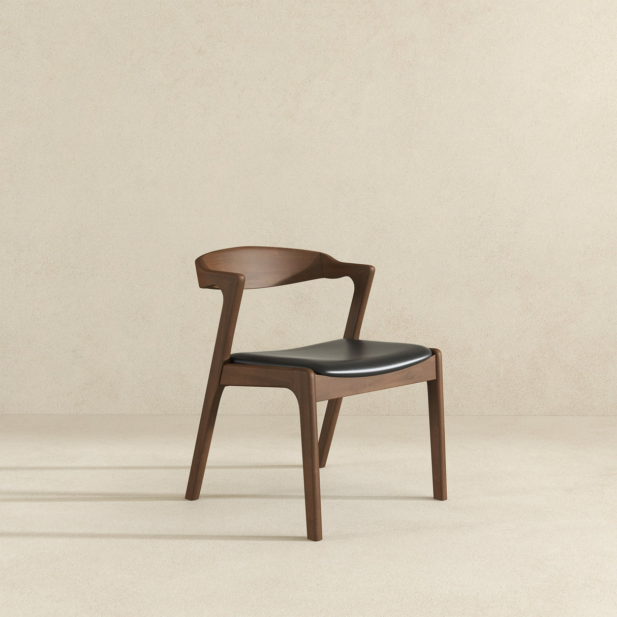 Dakota Black Leather Solid Wood Dining Chair from Ashcroft Furniture - Luna Furniture