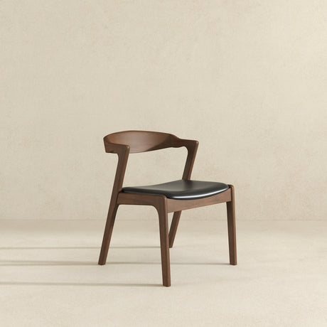 Dakota Black Leather Solid Wood Dining Chair from Ashcroft Furniture - Luna Furniture