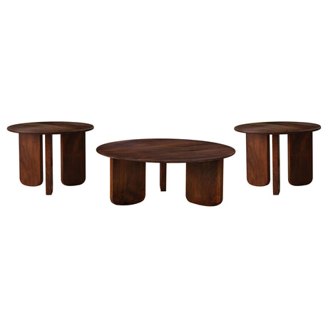 Dale Brown 3-Piece Solid Wood Coffee and End Table Set from Coaster - Luna Furniture
