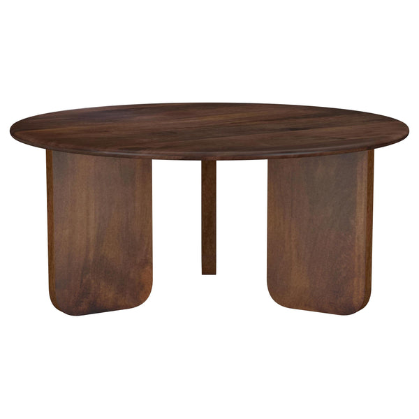 Dale Brown Round Solid Mango Wood Coffee Table