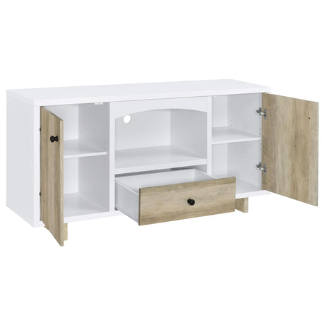 Dalton White and Distressed Pine 2-Door Storage Credenza from Coaster - Luna Furniture