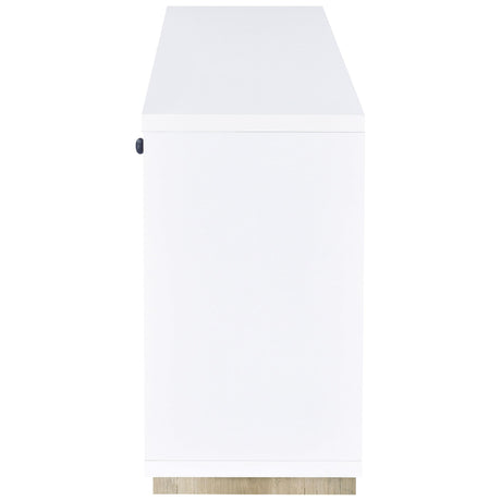 Dalton White and Distressed Pine 2-Door Storage Credenza from Coaster - Luna Furniture