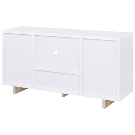 Dalton White and Distressed Pine 2-Door Storage Credenza from Coaster - Luna Furniture