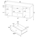Dalton White and Distressed Pine 2-Door Storage Credenza from Coaster - Luna Furniture
