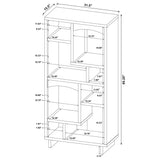 Dalton White and Distressed Pine 65-inch 6-Shelf Bookcase from Coaster - Luna Furniture