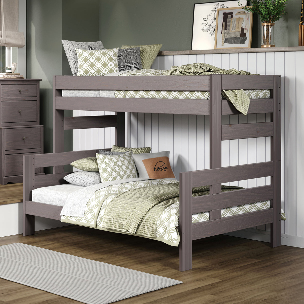 Damaris Gray Twin/Full Bunkbed from Furniture of America - Luna Furniture