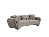 Damla 3-pieces (Sofa & Loveseat & Chair) Livingroom Set in Cream from Furnia - Luna Furniture