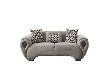 Damla 3-pieces (Sofa & Loveseat & Chair) Livingroom Set in Cream from Furnia - Luna Furniture