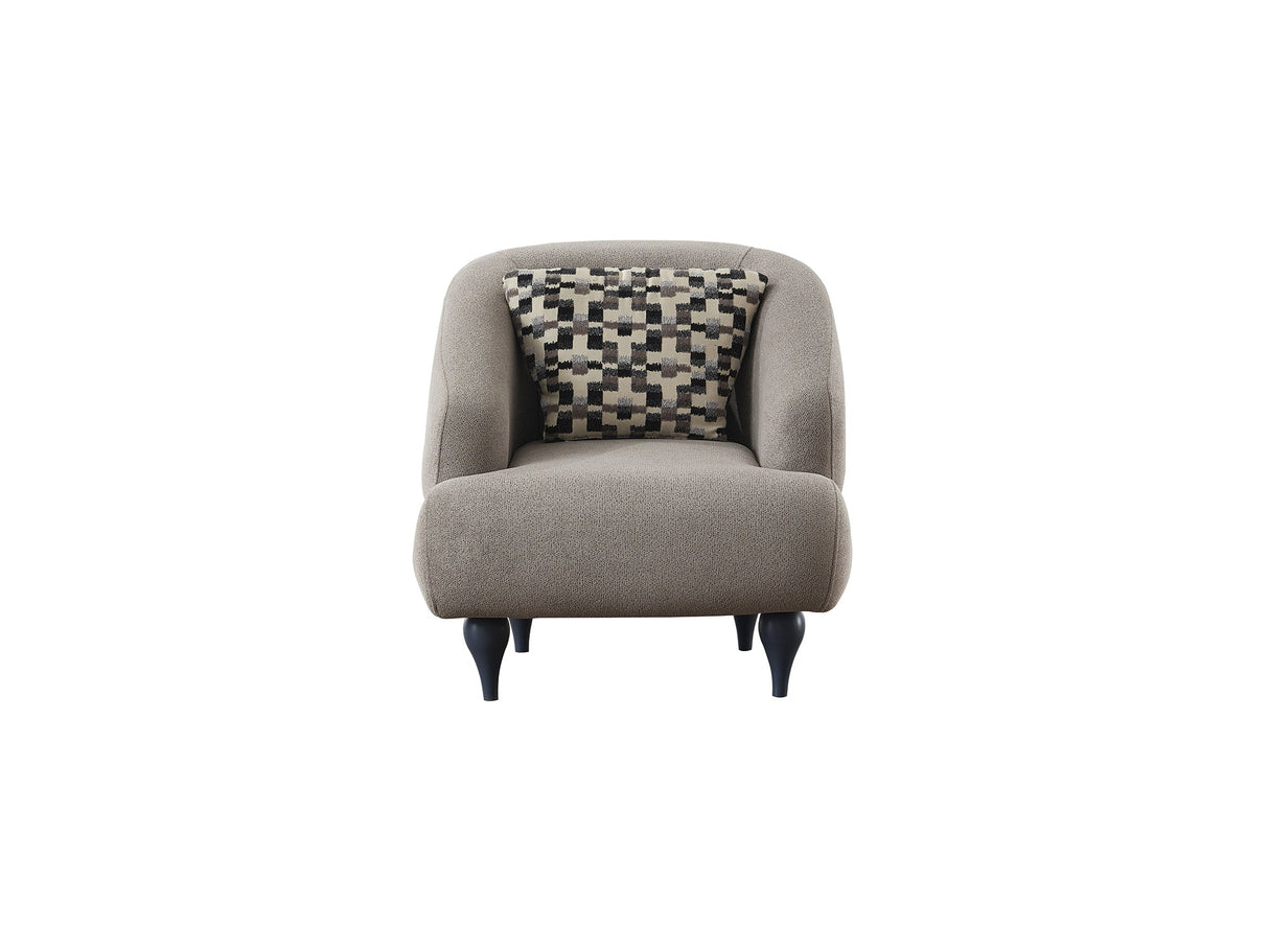 Damla 3-pieces (Sofa & Loveseat & Chair) Livingroom Set in Cream from Furnia - Luna Furniture