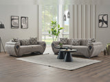 Damla 3-pieces (Sofa & Loveseat & Chair) Livingroom Set in Cream from Furnia - Luna Furniture