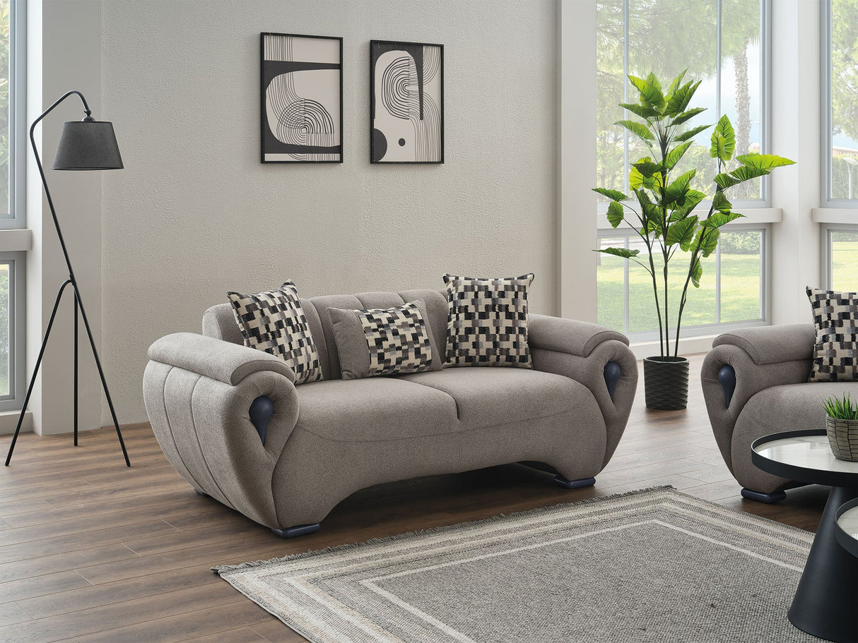 Damla 3-pieces (Sofa & Loveseat & Chair) Livingroom Set in Cream from Furnia - Luna Furniture