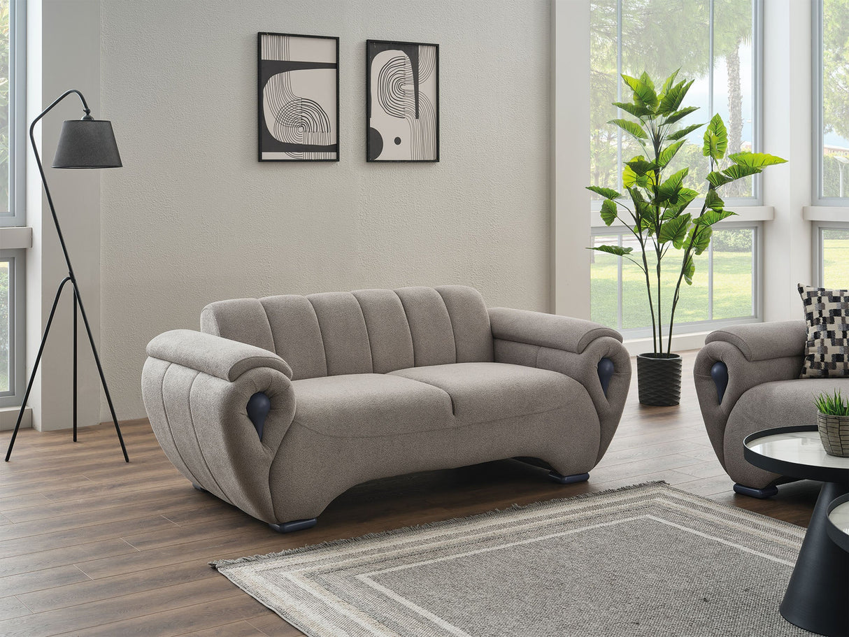 Damla 3-pieces (Sofa & Loveseat & Chair) Livingroom Set in Cream from Furnia - Luna Furniture