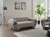 Damla 3-pieces (Sofa & Loveseat & Chair) Livingroom Set in Cream from Furnia - Luna Furniture