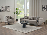 Damla 3-pieces (Sofa & Loveseat & Chair) Livingroom Set in Cream from Furnia - Luna Furniture