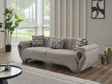 Damla 3-pieces (Sofa & Loveseat & Chair) Livingroom Set in Cream from Furnia - Luna Furniture
