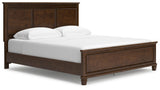 Danabrin California King Panel Bed with Mirrored Dresser and 2 Nightstands in Brown from Ashley Furniture - Luna Furniture