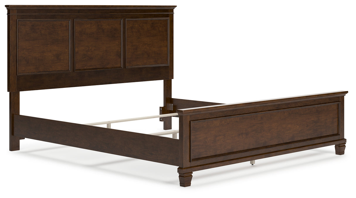 Danabrin California King Panel Bed with Mirrored Dresser and Chest in Brown from Ashley Furniture - Luna Furniture