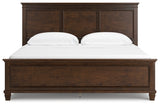 Danabrin California King Panel Bed with Mirrored Dresser and Nightstand in Brown from Ashley Furniture - Luna Furniture