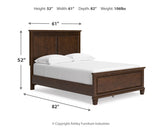 Danabrin Full Panel Bed with Mirrored Dresser, Chest and 2 Nightstands in Brown from Ashley Furniture - Luna Furniture