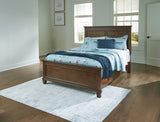 Danabrin Full Panel Bed with Mirrored Dresser and 2 Nightstands in Brown from Ashley Furniture - Luna Furniture