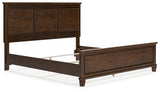 Danabrin King Panel Bed with Mirrored Dresser, Chest and 2 Nightstands in Brown from Ashley Furniture - Luna Furniture