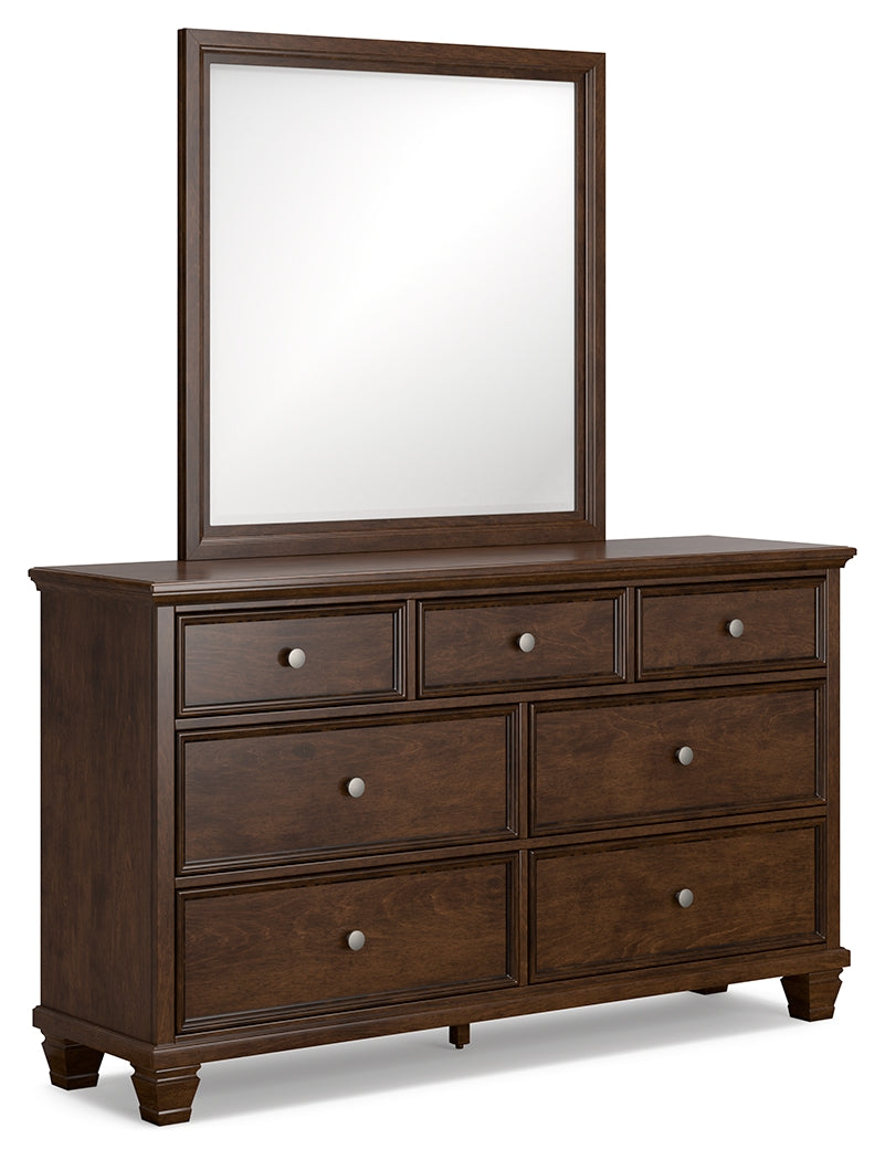 Danabrin King Panel Bed with Mirrored Dresser and Nightstand in Brown from Ashley - Luna Furniture