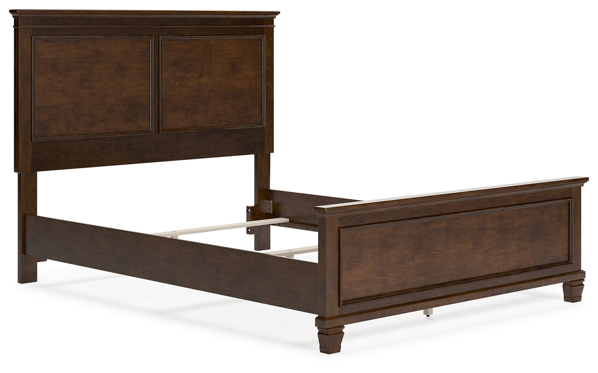 Danabrin Queen Panel Bed with Mirrored Dresser, Chest and 2 Nightstands in Brown from Ashley Furniture - Luna Furniture