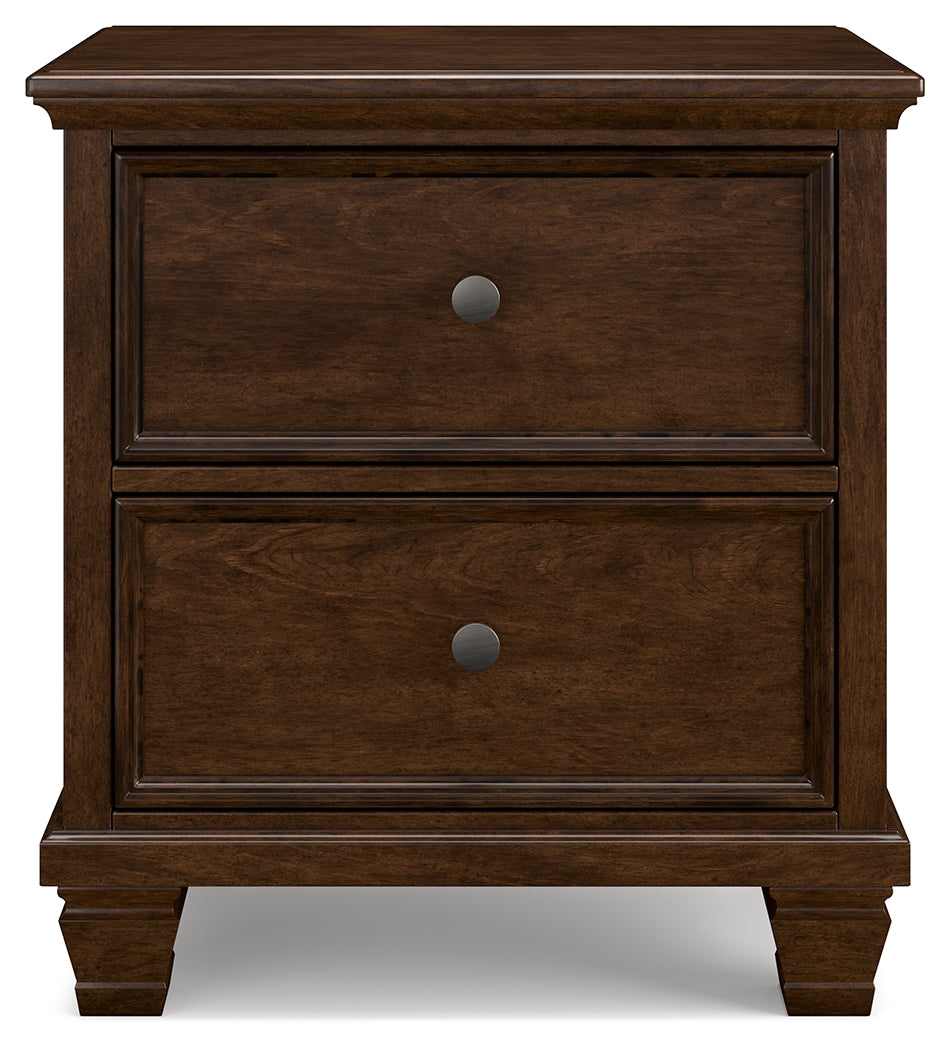 Danabrin Queen Panel Bed with Mirrored Dresser and 2 Nightstands in Brown from Ashley - Luna Furniture