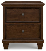 Danabrin Queen Panel Bed with Mirrored Dresser and 2 Nightstands in Brown from Ashley - Luna Furniture