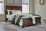 Danabrin Queen Panel Bed with Mirrored Dresser and 2 Nightstands in Brown from Ashley - Luna Furniture