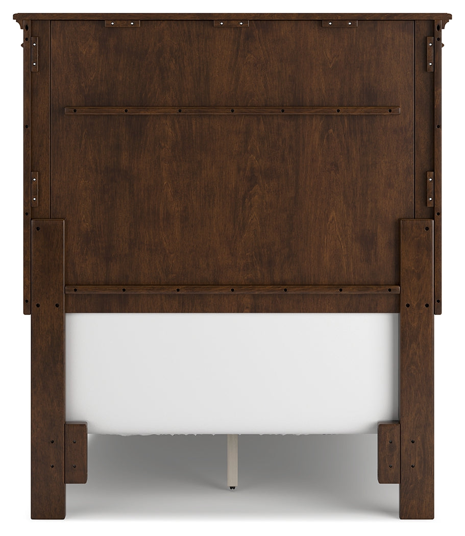 Danabrin Twin Panel Bed with Mirrored Dresser, Chest and 2 Nightstands in Brown from Ashley Furniture - Luna Furniture